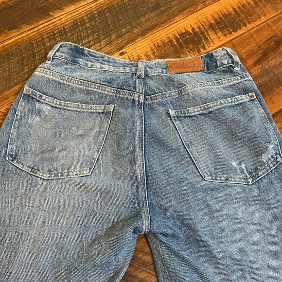 Vintage 90s Esprit Denim Straight Leg Jeans Distressed Med Wash size 27 - Picture 9 of 11